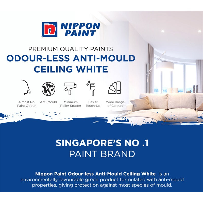 NIPPON PAINT ODOURLESS ANTI-MOULD CEILING WHITE
